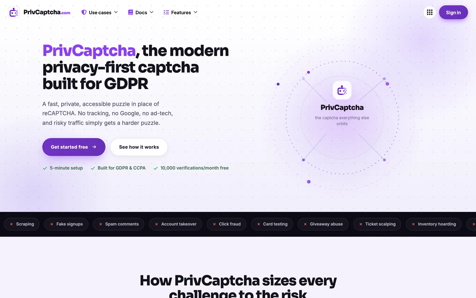 The PrivCaptcha website
